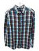 Polo Size L Brown & Blue Cotton Plaid Flannel Button up Men's Long Sleeve Shirt Brown & Blue / L