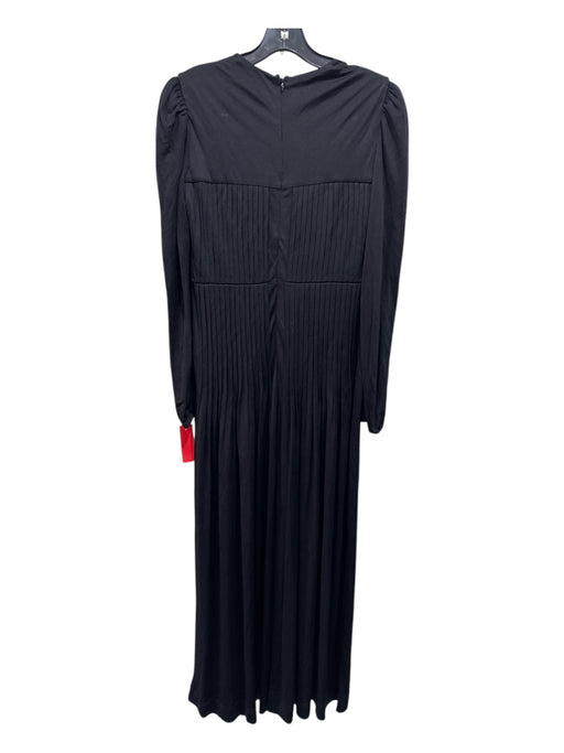 Farm Size S Black Viscose & Polyester Long Sleeve Wide Leg Pleated Jumpsuit Black / S