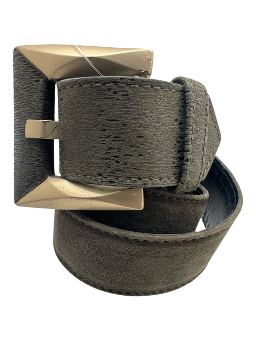 Escada Olive Green Suede Gold hardware Square Buckle Belts Olive Green / 34