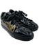Moschino Shoe Size 39 Black & Gold Patent Leather Low Top lace up Sneakers Black & Gold / 39