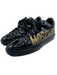 Moschino Shoe Size 39 Black & Gold Patent Leather Low Top lace up Sneakers Black & Gold / 39