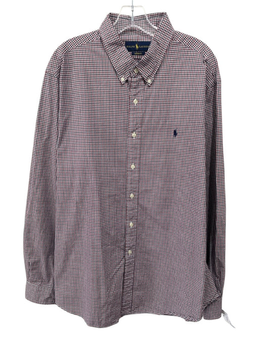 Polo Size XXL Red, White & Blue Cotton Button Down Men's Long Sleeve Shirt Red, White & Blue / XXL