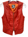 State Of Claud Montana Size 40/M Orange Leather Zip Up Darted Welt Pocket Vest Orange / 40/M