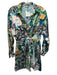 Zara Size S Green, Blue & Multi Polyester Long Sleeve Floral & Abstract Dress Green, Blue & Multi / S