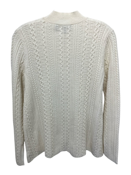 Theory Size P Cream Wool Blend Knit Rib Knit Neckline Mock Neck Sweater Cream / P