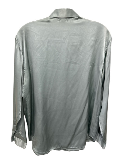 Burberry Size 6 Sage green Silk Button Up Collar Long Sleeve Top Sage green / 6