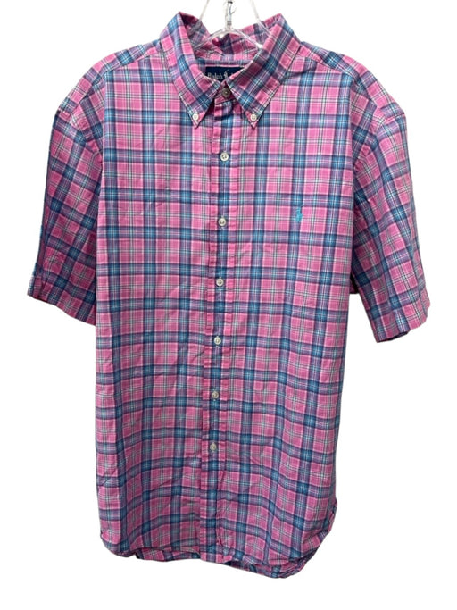 Polo Size M Pink & Blue Cotton Striped Polo Men's Short Sleeve Pink & Blue / M