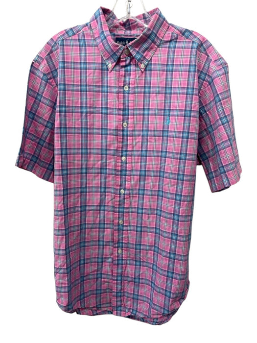 Polo Size M Pink & Blue Cotton Striped Polo Men's Short Sleeve Pink & Blue / M