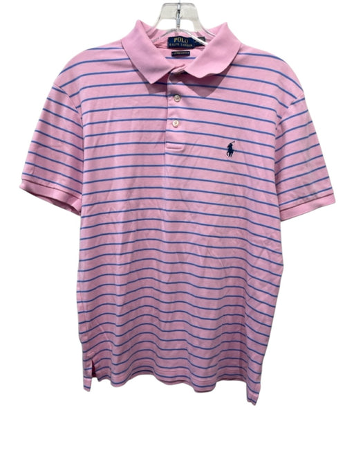 Ralph Lauren Size L Pink & Blue Cotton Plaid Buttons Men's Short Sleeve Pink & Blue / L