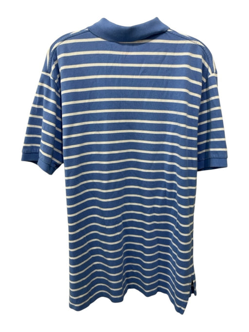 Ralph Lauren Size XL Blue & White Cotton Striped Polo Men's Short Sleeve Blue & White / XL