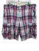 Polo Jeans Co. Ralph Lauren Size 36 Red & Blue Cotton Plaid Khaki Cargo Shorts Red & Blue / 36