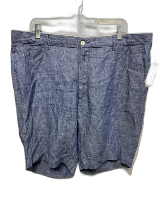 Polo Size Est 36 Blue Linen Solid Khaki Men's Shorts Blue / Est 36