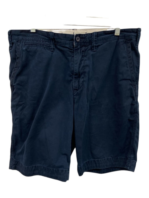 Polo Size 34 Navy Blue Cotton Solid Men's Shorts Navy Blue / 34