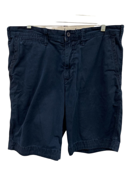 Polo Size 34 Navy Blue Cotton Solid Men's Shorts Navy Blue / 34