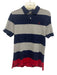 Polo Size XL Navy Blue & Gray Cotton Striped Polo Men's Short Sleeve Navy Blue & Gray / XL
