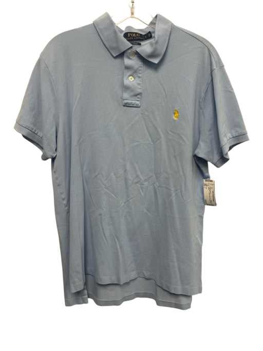 Polo Size L Light blue Cotton Solid Polo Men's Short Sleeve Light blue / L
