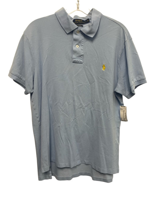 Polo Size L Light blue Cotton Solid Polo Men's Short Sleeve Light blue / L