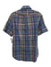 Polo Size M Blue & Multi Cotton Plaid Buttons Men's Short Sleeve Blue & Multi / M