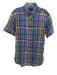 Polo Size M Blue & Multi Cotton Plaid Buttons Men's Short Sleeve Blue & Multi / M