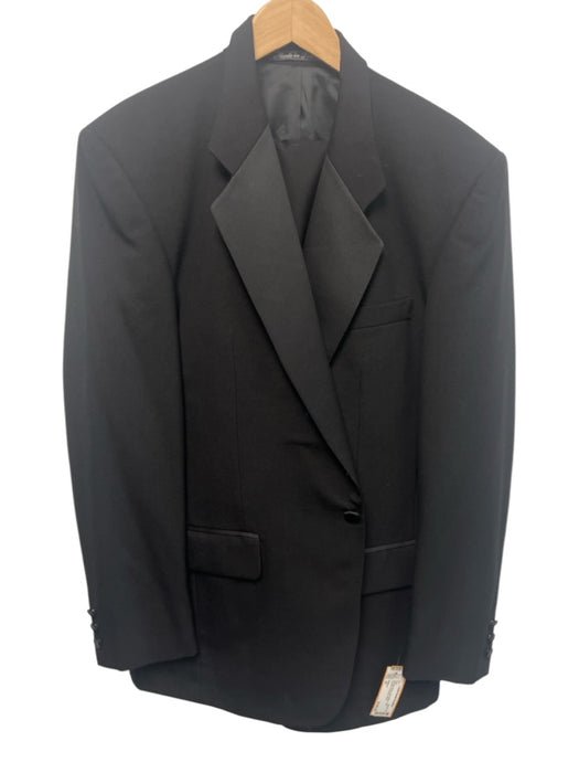 Balmain Vintage Black Wool Blend Solid Tuxedo Men's Suit Black / 41