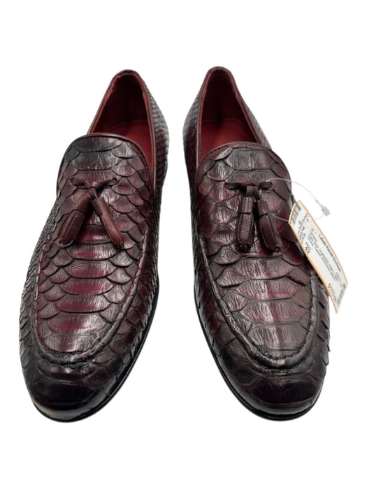 Vinci Shoe Size 42 Dark Red Snakeskin Solid Loafer Dress Men's Shoes Dark Red / 42