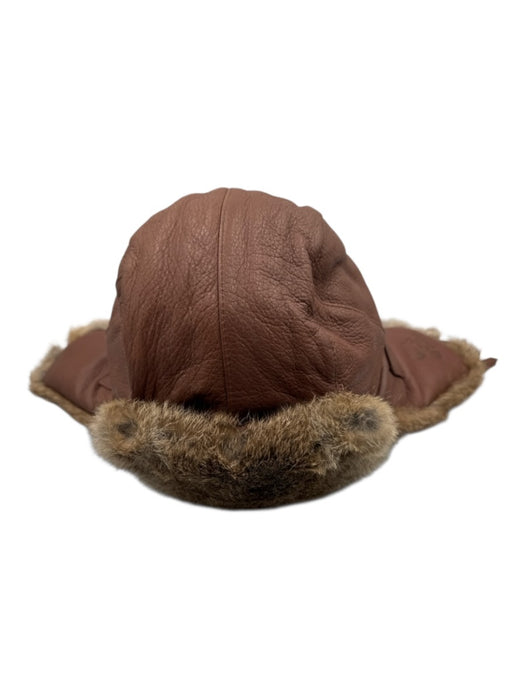 Mad Bomber Brown Leather Solid Lined Men's Hat Brown