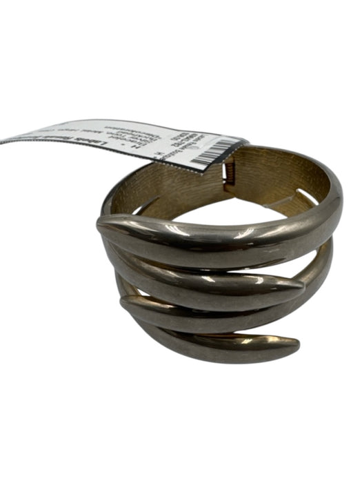 Silver Tone Metal Hinge Claw Bracelet Silver Tone
