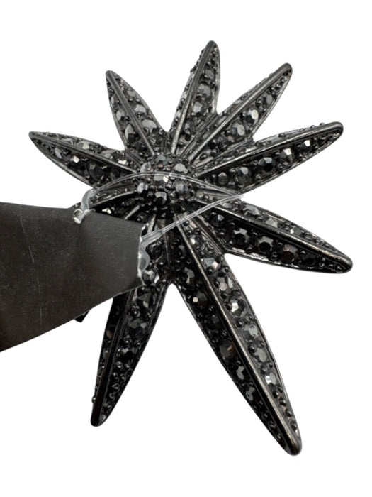 R.J. Graziano Gunmetal Black Rhinestone starburst Brooch Gunmetal Black