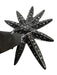 R.J. Graziano Gunmetal Black Rhinestone starburst Brooch Gunmetal Black