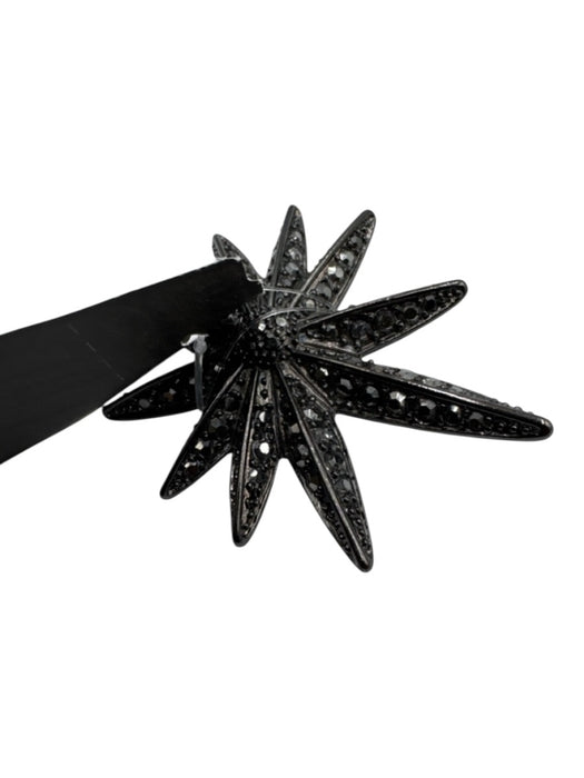 R.J. Graziano Gunmetal Black Rhinestone starburst Brooch Gunmetal Black