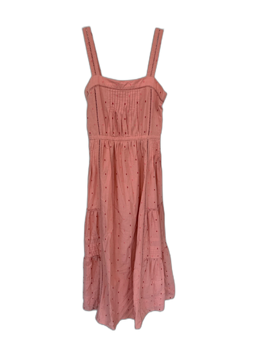 Roller Rabbit Size XS Peach & Pink Cotton Sleeveless Swiss Dot Maxi Dress Peach & Pink / XS