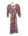 Zara Size XS Multi Cotton Long Balloon Sleeve Botanical Back Tie Maxi Dress Multi / XS