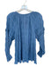 Cleobella Size XS Cornflower Blue Cotton Blend Rouched Tassels V Neck Top Cornflower Blue / XS