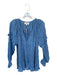 Cleobella Size XS Cornflower Blue Cotton Blend Rouched Tassels V Neck Top Cornflower Blue / XS