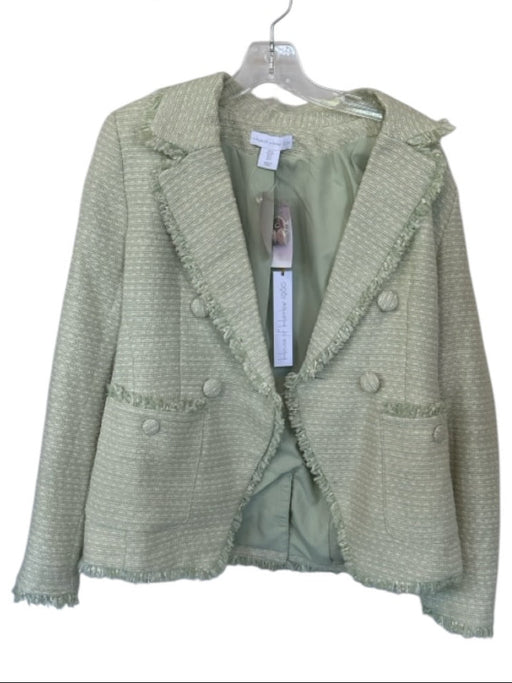 House of Harlow Size S PIstachio Cotton Blend Tweed Metallic Blazer PIstachio / S