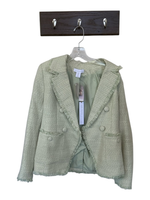 House of Harlow Size S PIstachio Cotton Blend Tweed Metallic Blazer PIstachio / S