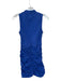 Zara Size S Royal Blue High Neck Rouched Side Sleeveless Mini Dress Royal Blue / S