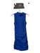 Zara Size S Royal Blue High Neck Rouched Side Sleeveless Mini Dress Royal Blue / S