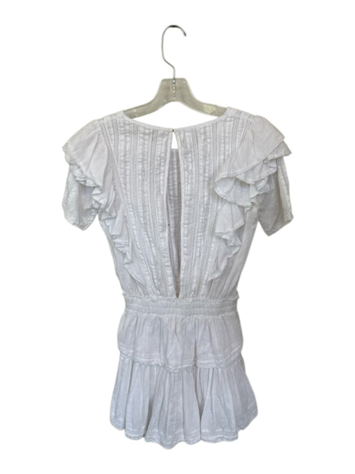 Loveshackfancy Size XS White Cotton ruffles Lace Detail Mini Dress White / XS