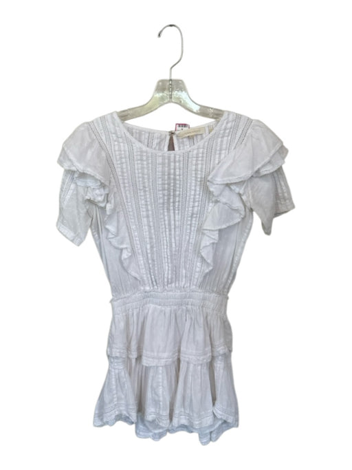 Loveshackfancy Size XS White Cotton ruffles Lace Detail Mini Dress White / XS