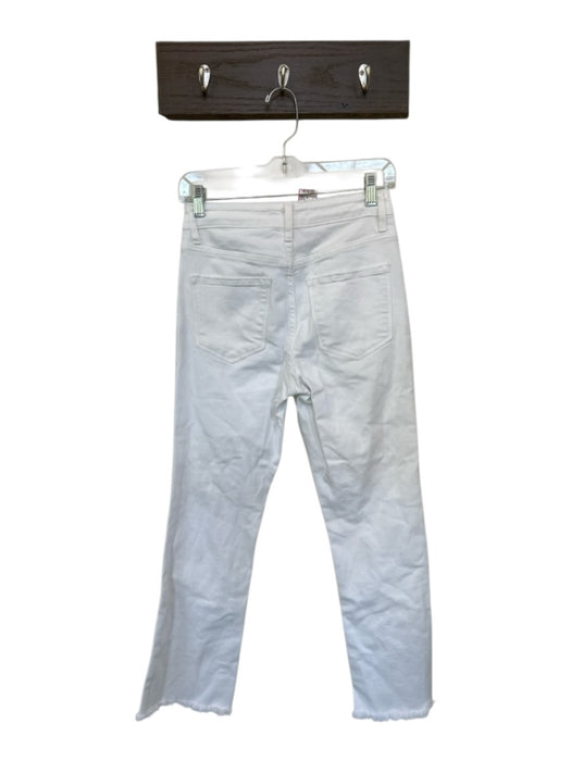 Flying Monkey Size 26 White Cotton Blend Raw Hem High Waisted Zipper Jeans White / 26