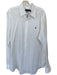 Polo Ralph Lauren Size L White & Navy Cotton Solid Button Down Men's Shirt White & Navy / L