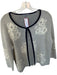 Classiques Entier Size L Navy & Ivory Alpaca Blend Knit Hook & Eye Sweater Navy & Ivory / L