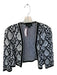 St. John Size 10 Black & Gray Wool Blend Ikat Seqiun Stripe Hook & Eye Sweater Black & Gray / 10