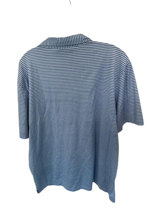 Masters Collection Size L Blue & Purple Pima Cotton Masters Logo Striped Polo Blue & Purple / L