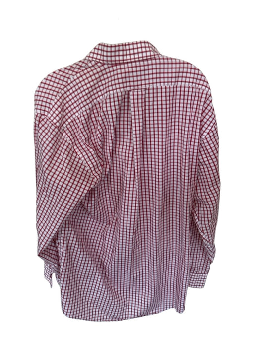 Dick Ferguson's Size M White & Red Cotton Grid Button Down Men's Shirt White & Red / M