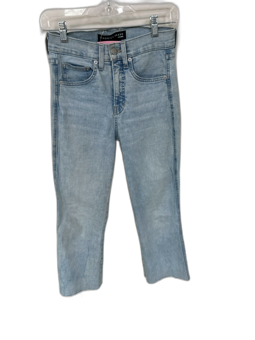 Veronica Beard Size 26 Light Wash Cotton Blend High Waist Bootcut Cropped Jeans Light Wash / 26
