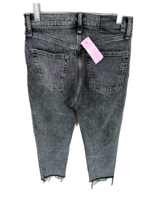 Rag & Bone Size 26 Gray Cotton Blend High Waist Straight Leg Acid Wash Jeans Gray / 26