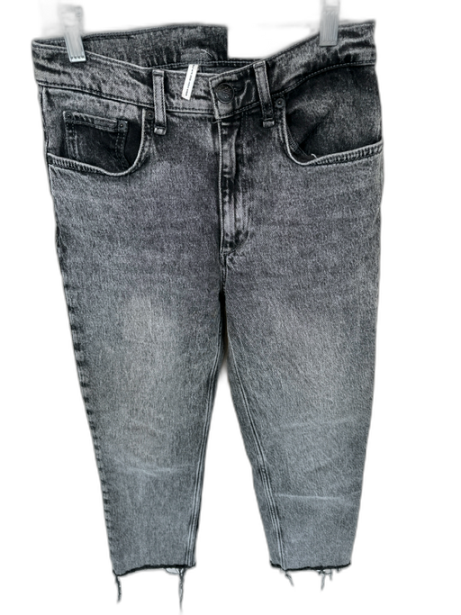 Rag & Bone Size 26 Gray Cotton Blend High Waist Straight Leg Acid Wash Jeans Gray / 26