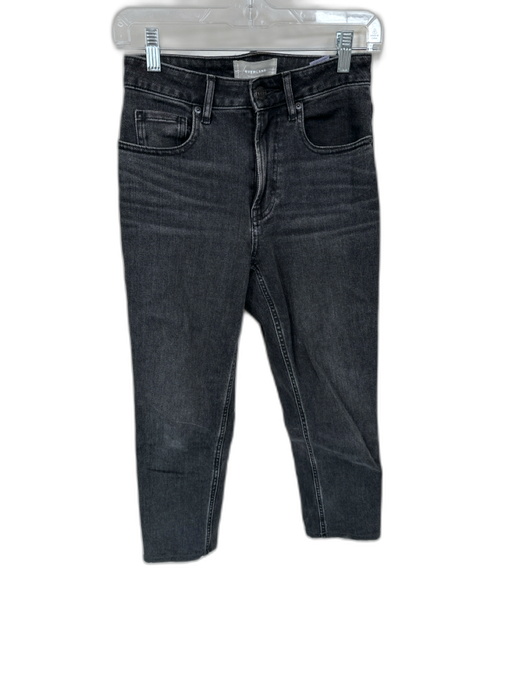 Everlane Size 25 Black Cotton Blend Mid Rise Straight Leg Jeans Black / 25